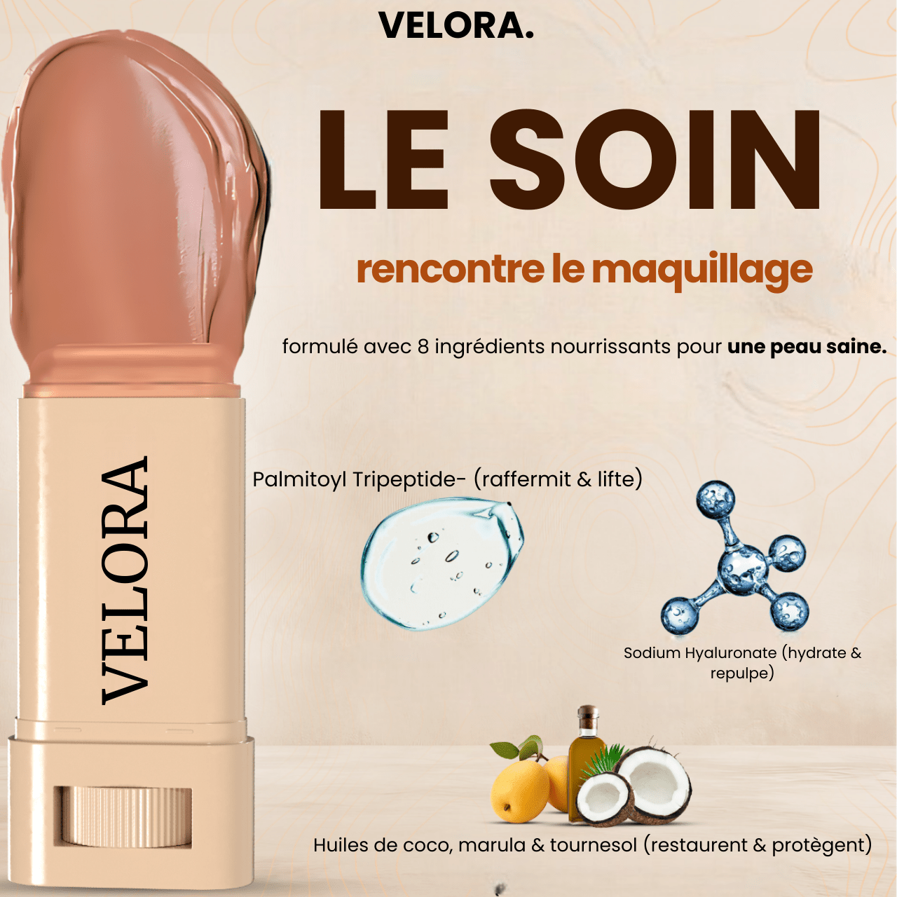 Velora – Baume Teinté Sérum Éclat - Ma boutique